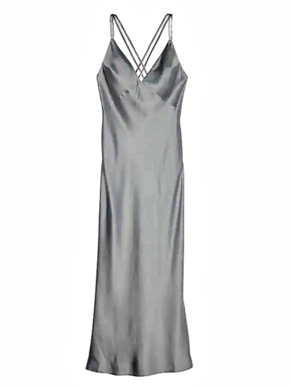Victoria's Secret Twinkle Strap Satin Long Slip Dress Gray XXL/XXG